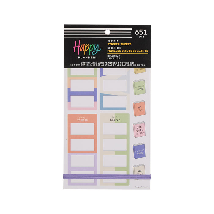 The Happy Planner CLASSIC Value Pack Stickers - Reading - 30 Sheets