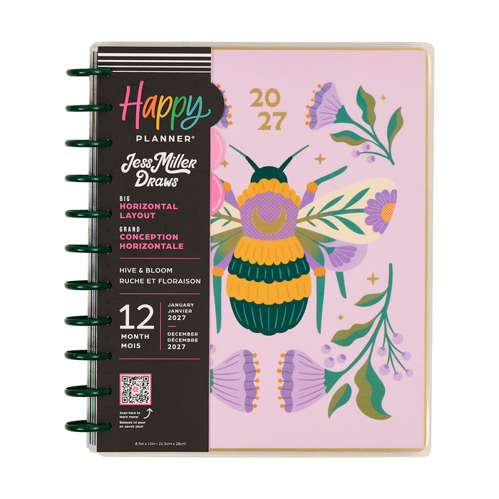 The Happy Planner 2027 'Hive & Bloom' BIG 12-Month Planner - Horizontal Layout