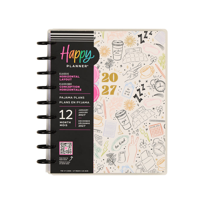 The Happy Planner 2027 'Pajama Plans' CLASSIC 12-Month Planner - Horizontal Layout
