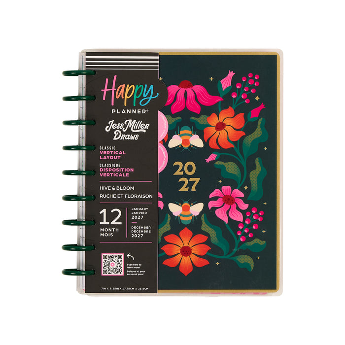 The Happy Planner 2027 'Hive & Bloom' CLASSIC 12-Month Planner - Vertical Layout