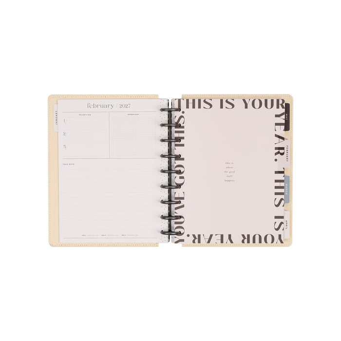 The Happy Planner 2027 'Haven & Heart' Embroidered CLASSIC 12-Month Planner - Dashboard Layout