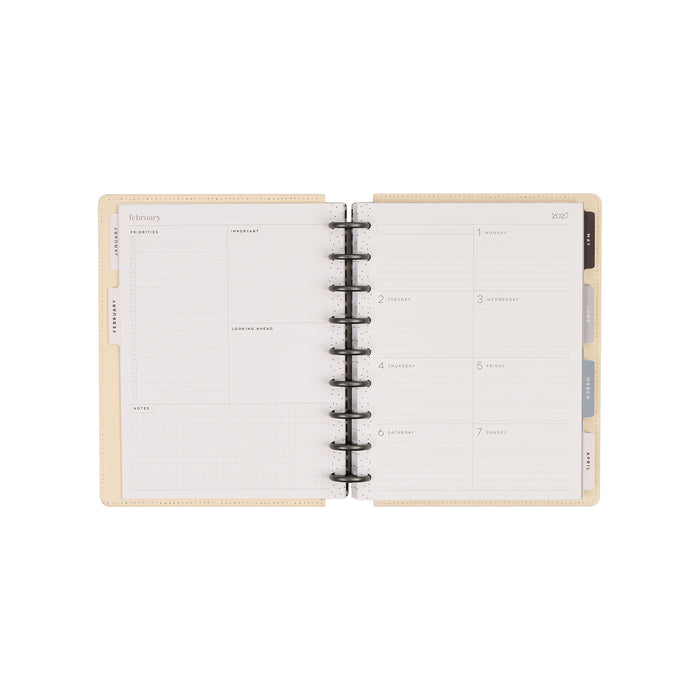 The Happy Planner 2027 'Haven & Heart' Embroidered CLASSIC 12-Month Planner - Dashboard Layout
