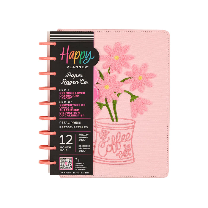 The Happy Planner 2027 'Petal Press' Chenille CLASSIC 12-Month Planner - Dashboard Layout