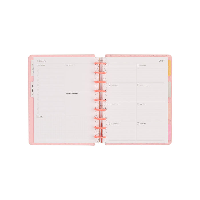 The Happy Planner 2027 'Petal Press' Chenille CLASSIC 12-Month Planner - Dashboard Layout
