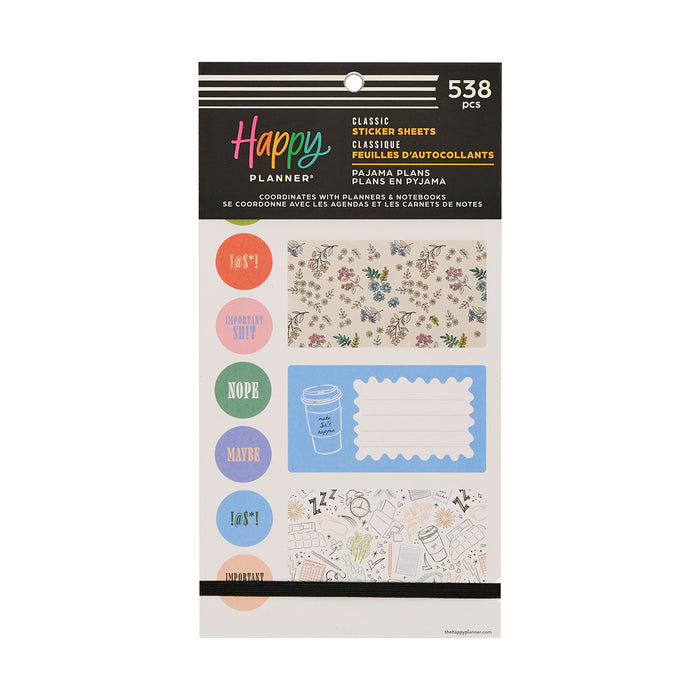 The Happy Planner Value Pack Stickers - Pajama Plans - 30 Sheets