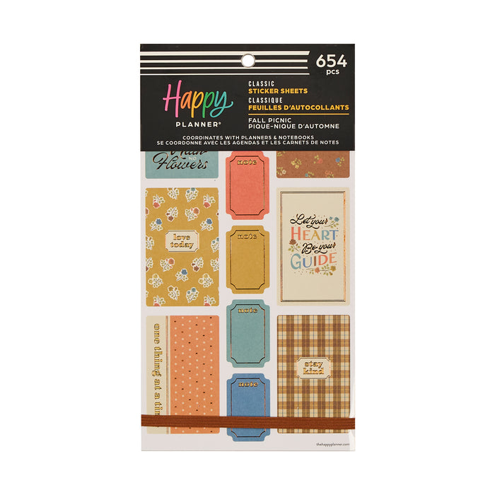 The Happy Planner Value Pack Stickers - Fall Picnic - 30 Sheets