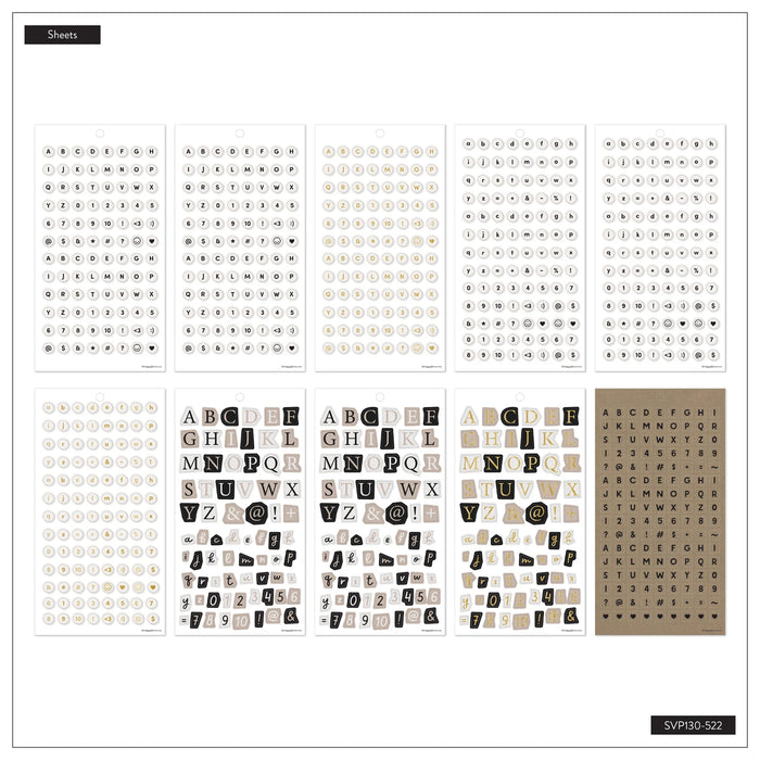The Happy Planner Value Pack Stickers - Lovely Letters - 30 Sheets
