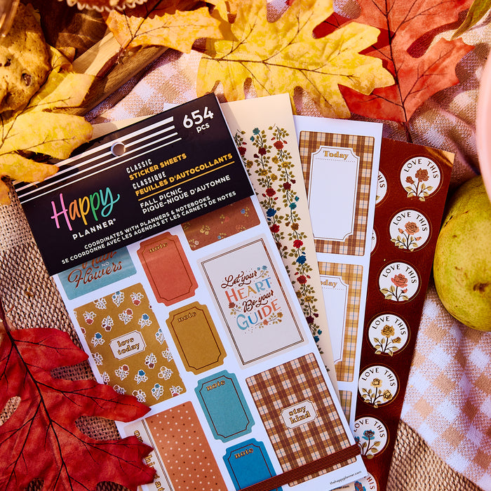 The Happy Planner Value Pack Stickers - Fall Picnic - 30 Sheets