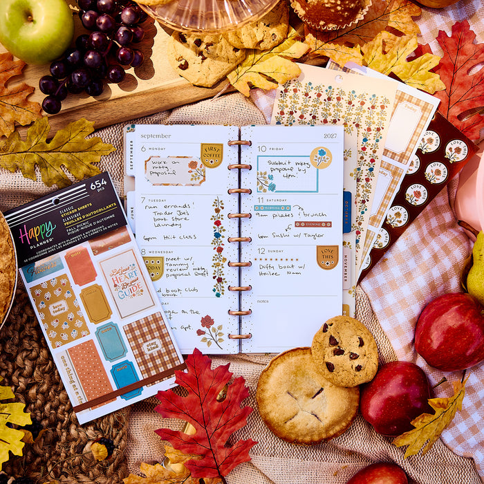 The Happy Planner Value Pack Stickers - Fall Picnic - 30 Sheets