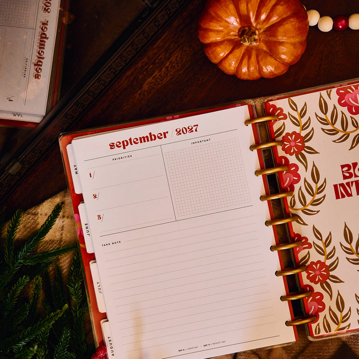 The Happy Planner 2027 'Bright Seasons' CLASSIC 12-Month Planner - Dashboard Layout