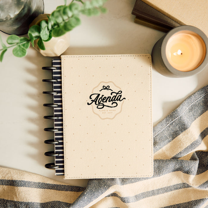 The Happy Planner 2027 'Haven & Heart' Embroidered CLASSIC 12-Month Planner - Dashboard Layout