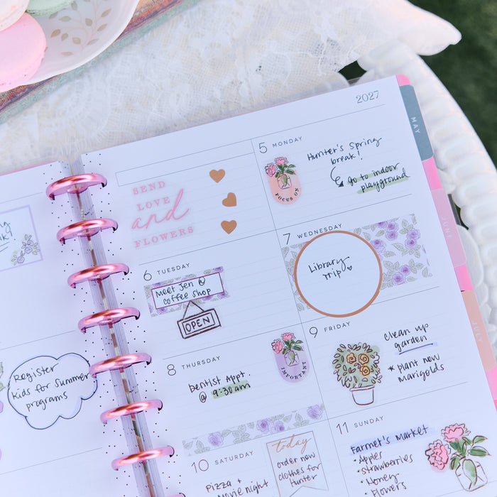 The Happy Planner 2027 'Seasonal Sidewalks' Metal Discs CLASSIC 12-Month Planner - Dashboard Layout