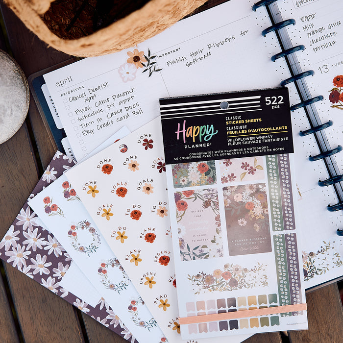 The Happy Planner Value Pack Stickers - Wildflower Whimsy - 30 Sheets
