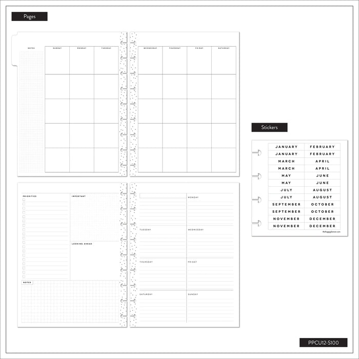 The Happy Planner 'Sunshine Splash' CLASSIC 12-Month Undated Planner - Dashboard Layout