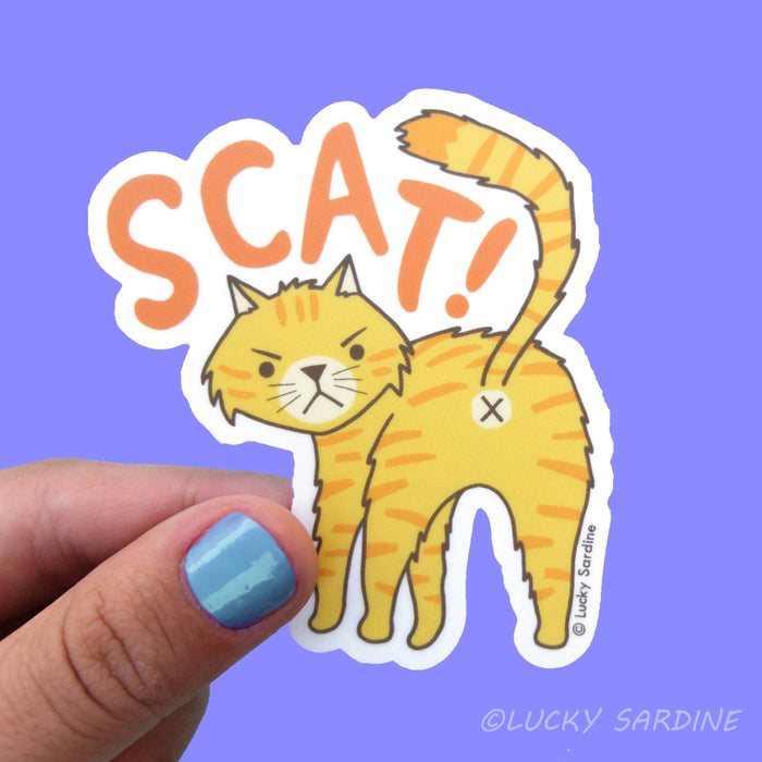 Tabby Cat Butt Vinyl Sticker