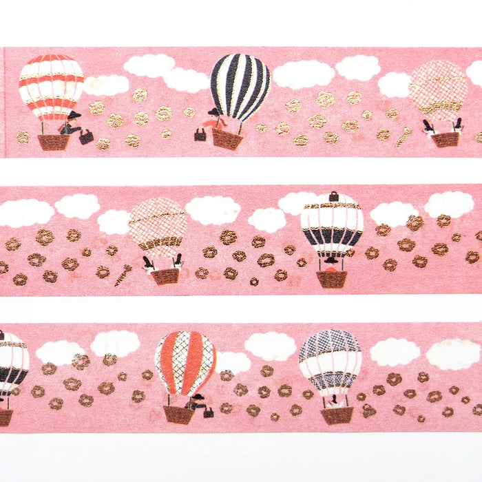 Necktie Foil-Stamped Washi Tape - Balloon Travel