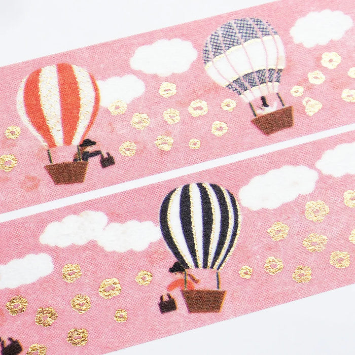 Necktie Foil-Stamped Washi Tape - Balloon Travel
