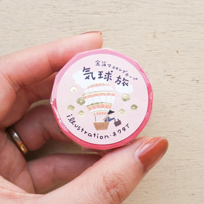 Necktie Foil-Stamped Washi Tape - Balloon Travel