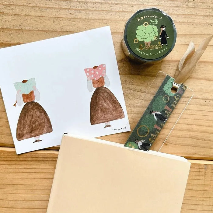 Necktie Foil-Stamped Washi Tape - Green