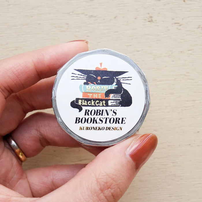 Kuroneko Design Foil-Stamped Washi Tape - Robin's Bookstore