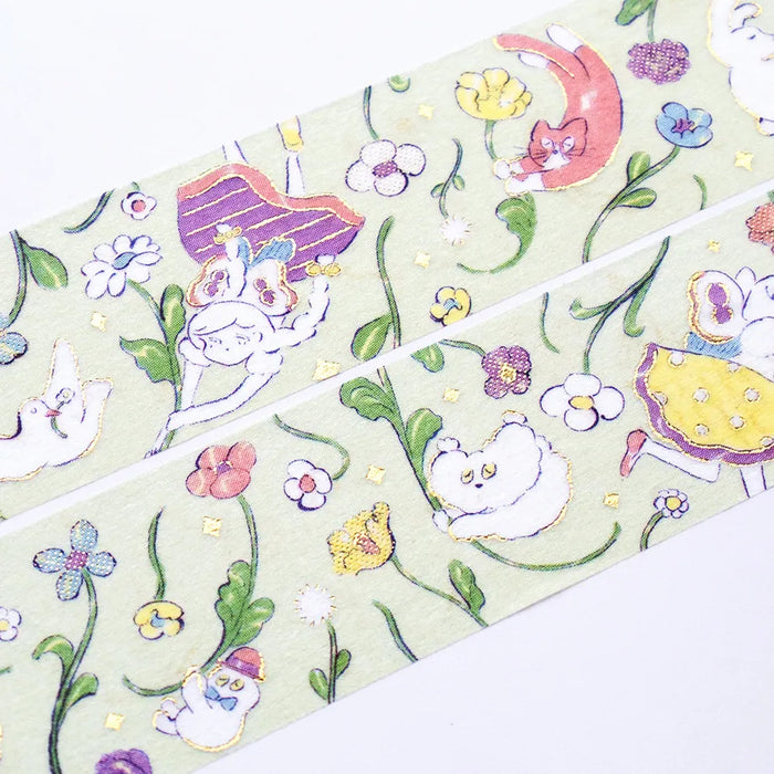 Heisuke Kitazawa Foil-Stamped Washi Tape - Riding on the Spring Breeze