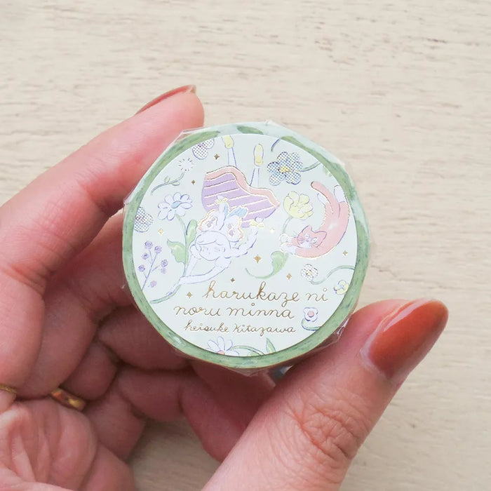 Heisuke Kitazawa Foil-Stamped Washi Tape - Riding on the Spring Breeze