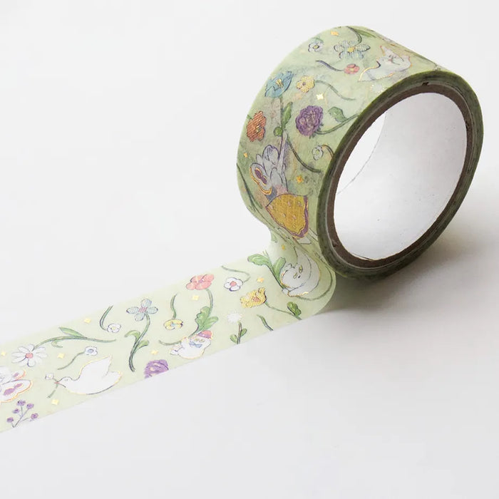 Heisuke Kitazawa Foil-Stamped Washi Tape - Riding on the Spring Breeze
