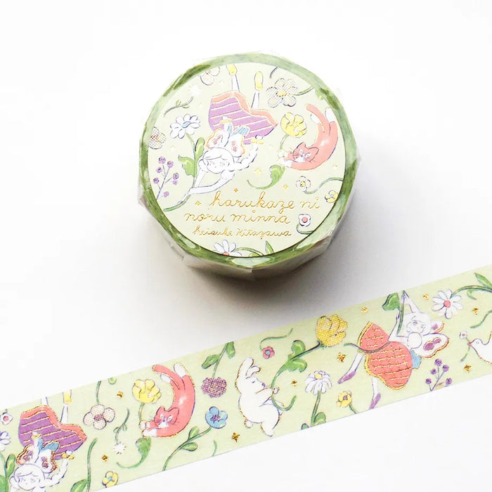 Heisuke Kitazawa Foil-Stamped Washi Tape - Riding on the Spring Breeze