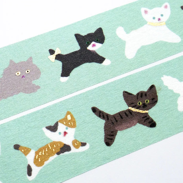 Tada Reiko Foil-Stamped Washi Tape - Cat Walk