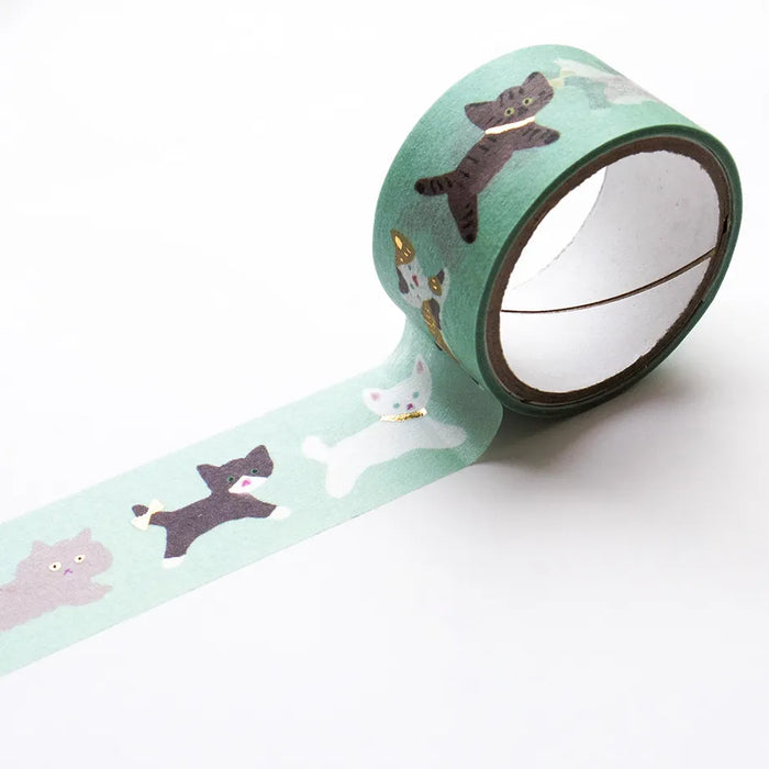 Tada Reiko Foil-Stamped Washi Tape - Cat Walk