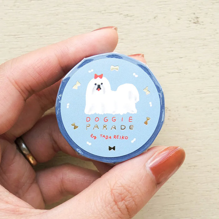 Tada Reiko Foil-Stamped Washi Tape - Doggie Parade