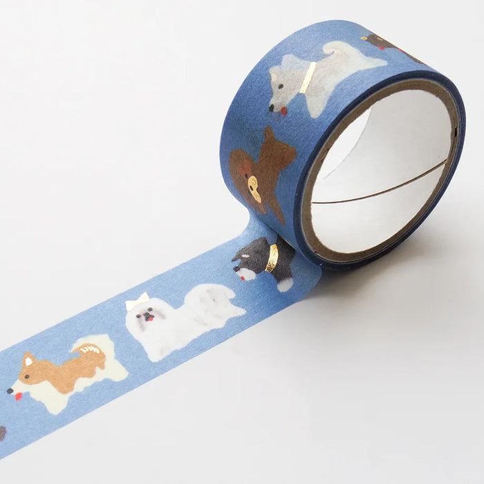 Tada Reiko Foil-Stamped Washi Tape - Doggie Parade