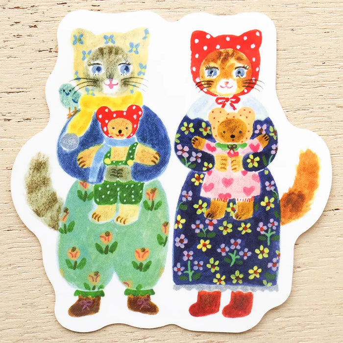 Aiko Fukawa Die-Cut Sticker - Cat Hugs