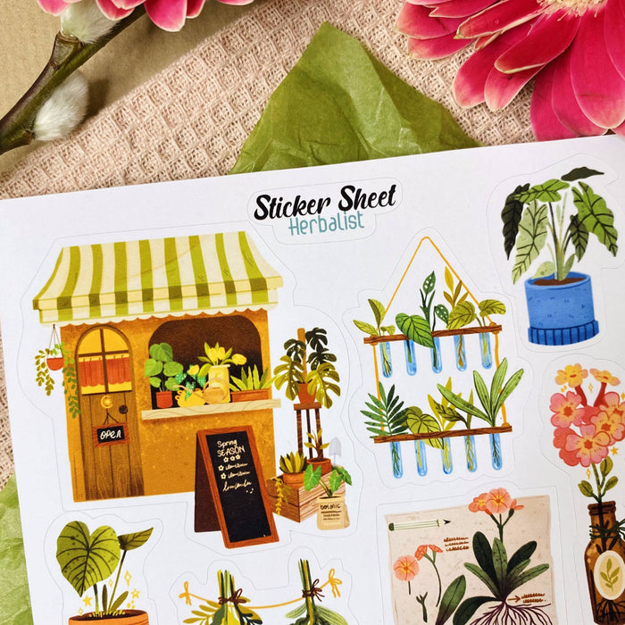 Herbalist Flower Shop Sticker Sheet