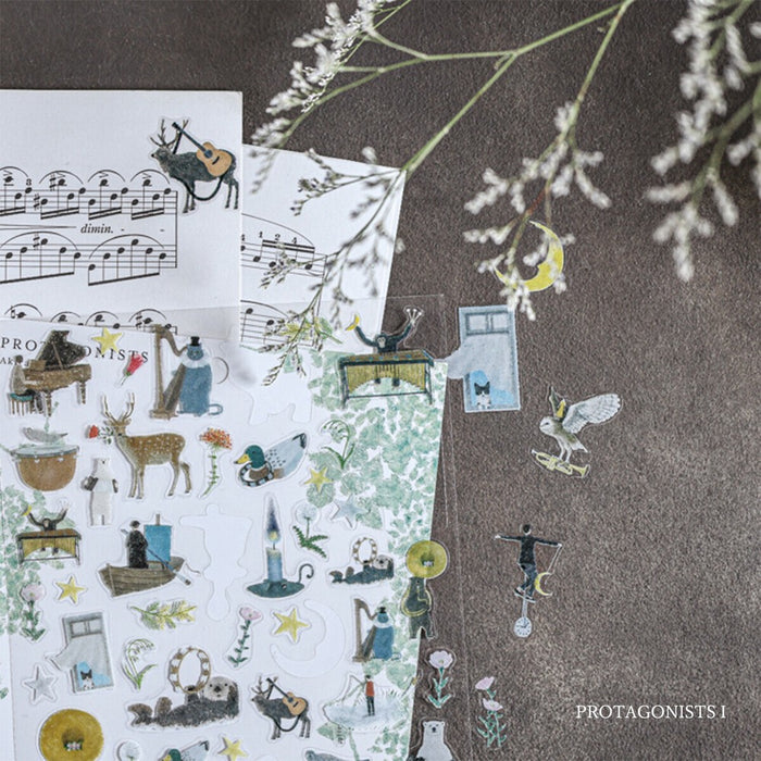 Akira Kusaka Clear Stickers - Protagonists I