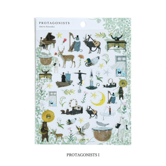 Akira Kusaka Clear Stickers - Protagonists I