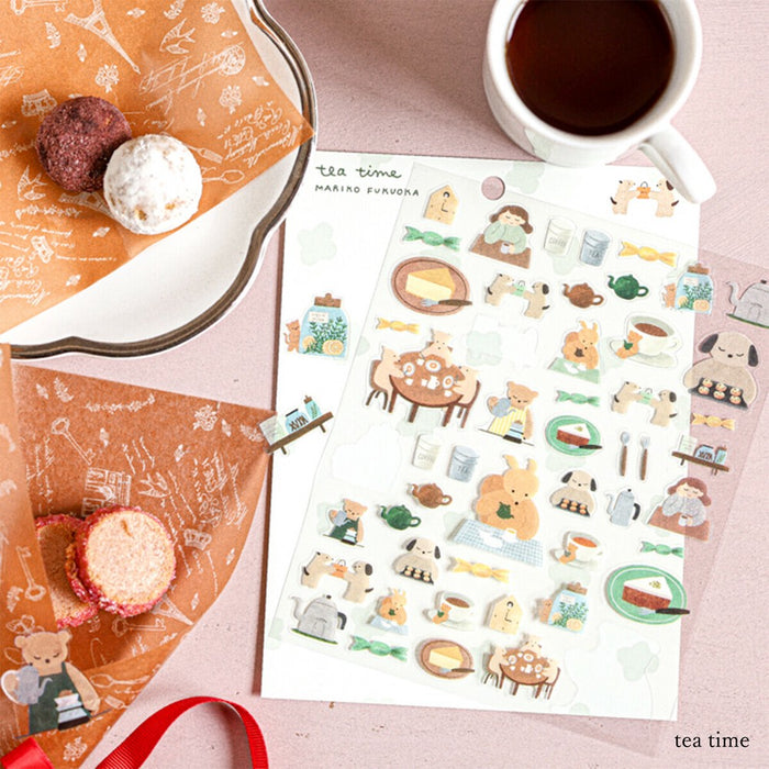 Mariko Fukuoka Clear Stickers - Tea Time