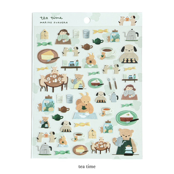 Mariko Fukuoka Clear Stickers - Tea Time