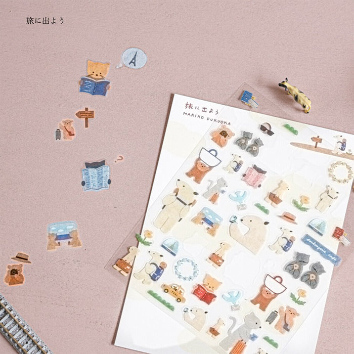 Mariko Fukuoka Clear Stickers - Let's Go on a Journey