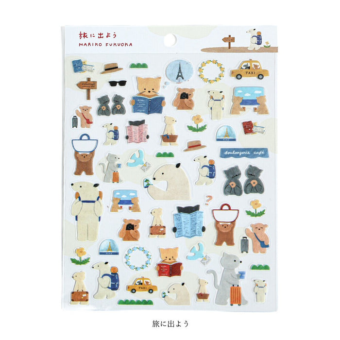 Mariko Fukuoka Clear Stickers - Let's Go on a Journey