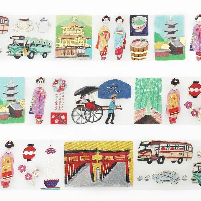 Ai Okino Foil-Stamped Washi Tape - Kyoto