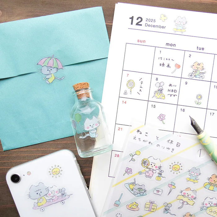 Noriyuki Echigawa Clear Stickers - Cats & Holiday