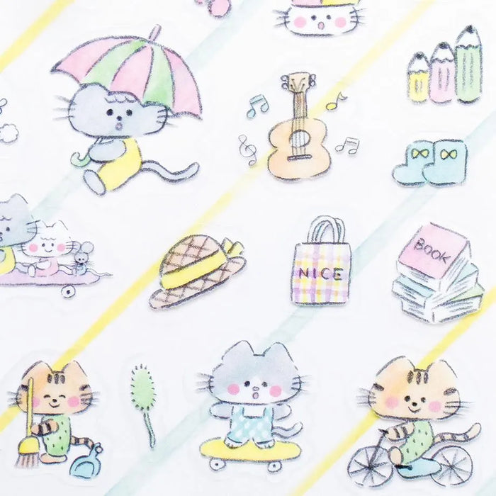 Noriyuki Echigawa Clear Stickers - Cats & Holiday