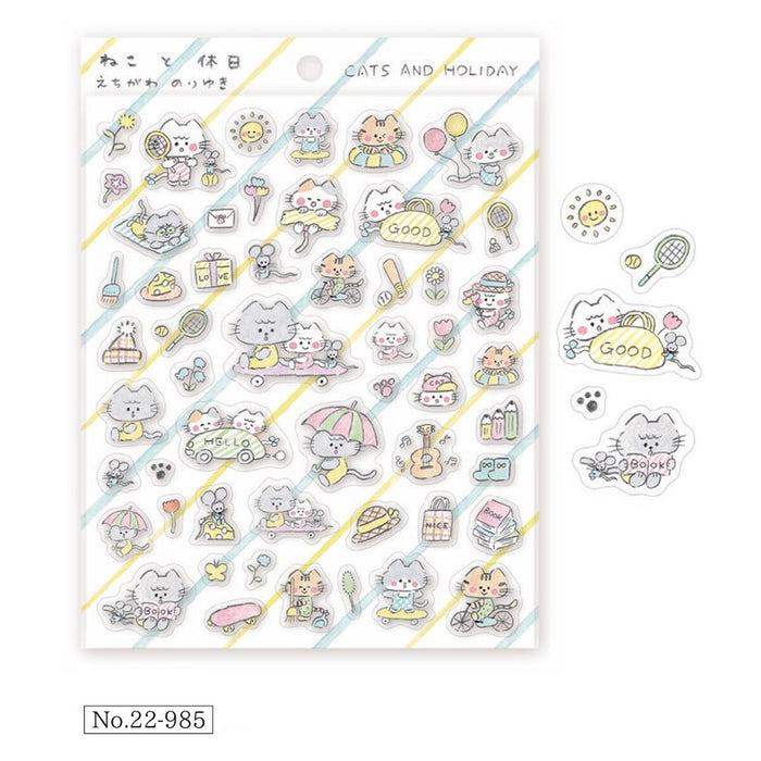 Noriyuki Echigawa Clear Stickers - Cats & Holiday