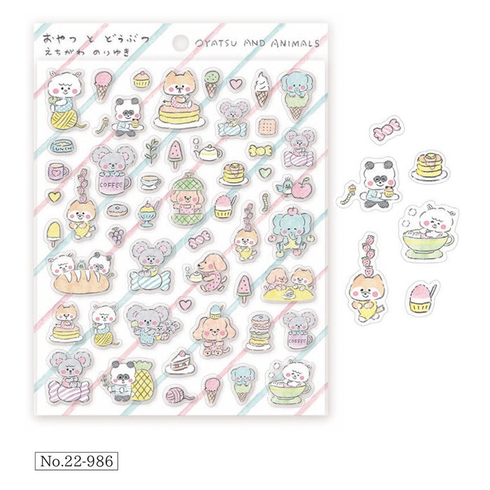 Noriyuki Echigawa Clear Stickers - Snacks & Animals
