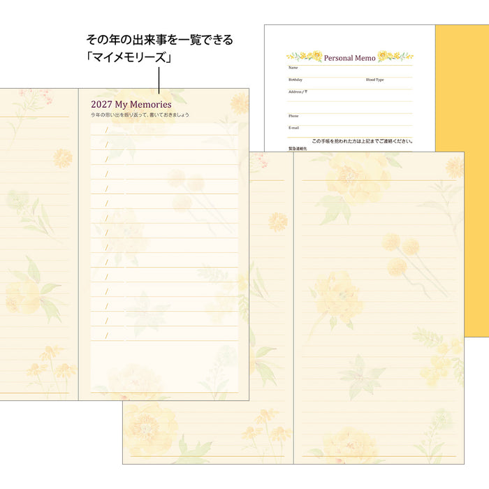 2027 Pocket Diary B6 Slim - Monthly - Country Time Floral