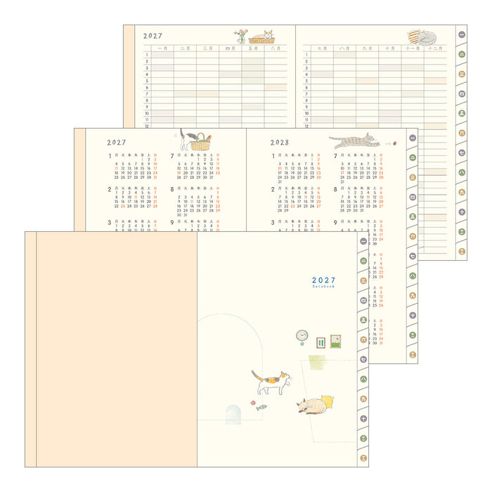 2027 Pocket Diary A6 - Monthly + Weekly - Cat