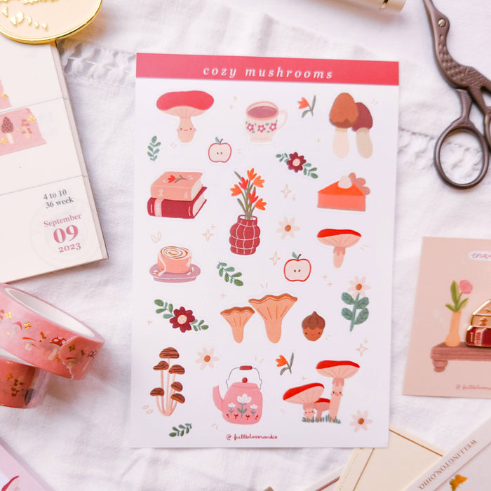 Cozy Mushrooms Sticker Sheet