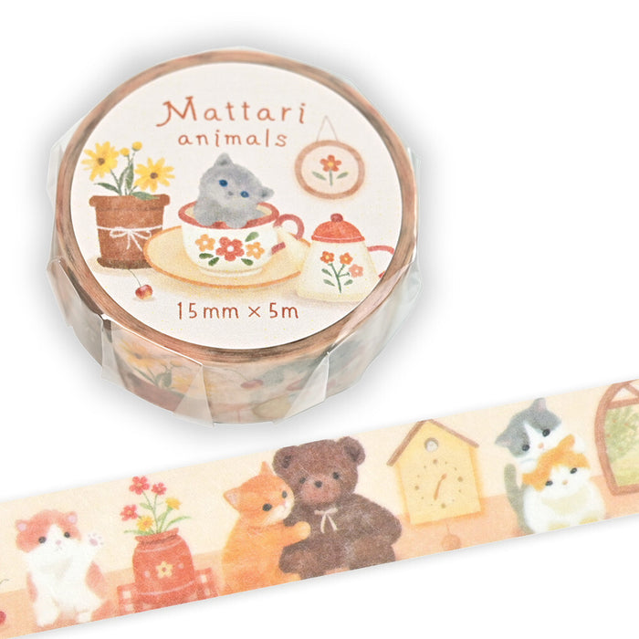 Mattari Animals Washi Tape - Kitten