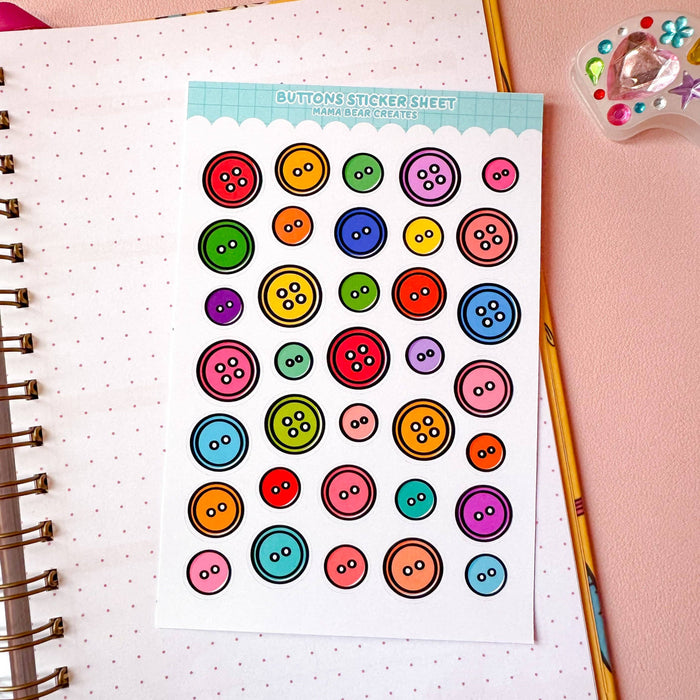 Buttons Sticker Sheet
